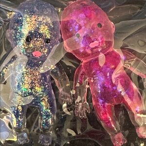 Sugar Swaps Twins Gross Fetus Squishy Set Pink & Iridescent Glitter Duo Squish